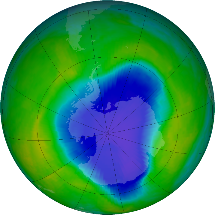 Antarctic ozone map for 26 November 1998